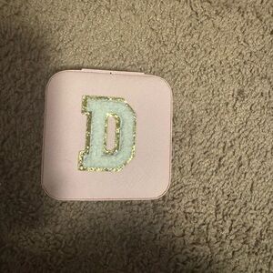 Amazon Essentials Pink Compact Mirror with Gold Trim